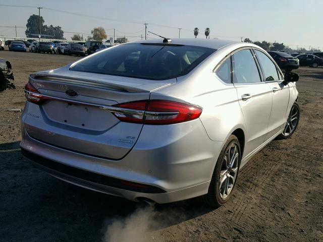 3FA6P0HD3HR248242 - 2017 FORD FUSION SE SILVER photo 4