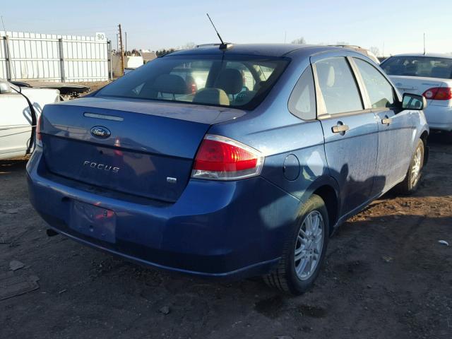 1FAHP35N39W120377 - 2009 FORD FOCUS SE BLUE photo 4