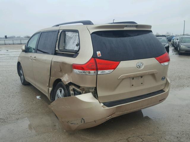 5TDKK3DCXBS091562 - 2011 TOYOTA SIENNA LE GOLD photo 3