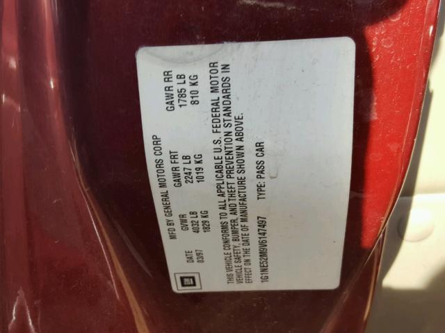 1G1NE52M9V6147497 - 1997 CHEVROLET MALIBU LS 栗色 照片 10