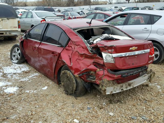 1G1PF5SC3C7202241 - 2012 CHEVROLET CRUZE LT MAROON photo 3