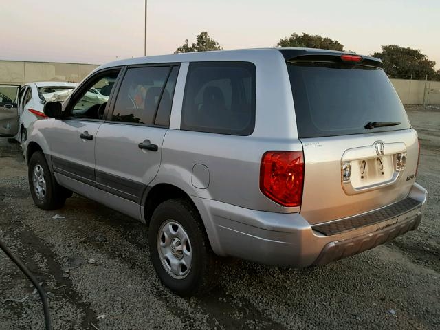 2HKYF18134H553318 - 2004 HONDA PILOT LX SILVER photo 3