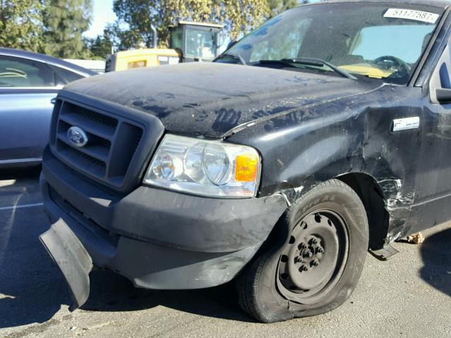 1FTRF12285NB99092 - 2005 FORD F150 BLACK photo 9