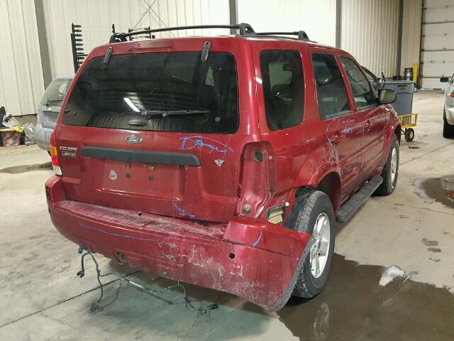 1FMYU94107KB81917 - 2007 FORD ESCAPE LIM RED photo 4