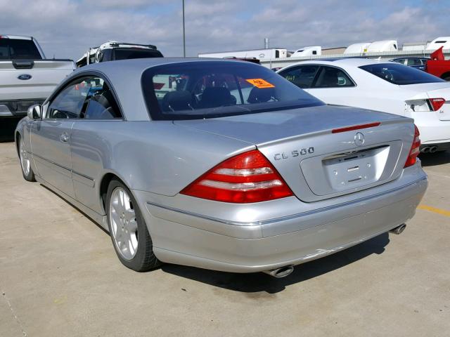 WDBPJ75J02A030536 - 2002 MERCEDES-BENZ CL 500 SILVER photo 3