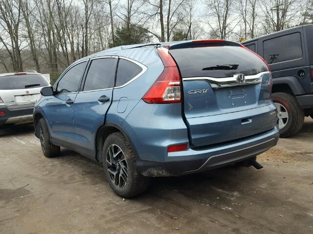 2HKRM3H4XGH544751 - 2016 HONDA CR-V SE BLUE photo 3