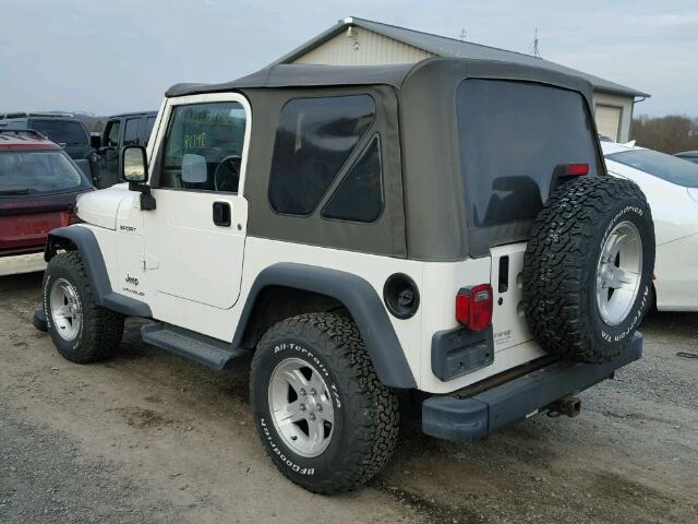 1J4FA49S14P712754 - 2004 JEEP WRANGLER / WHITE photo 3