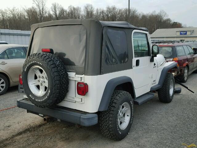 1J4FA49S14P712754 - 2004 JEEP WRANGLER / WHITE photo 4