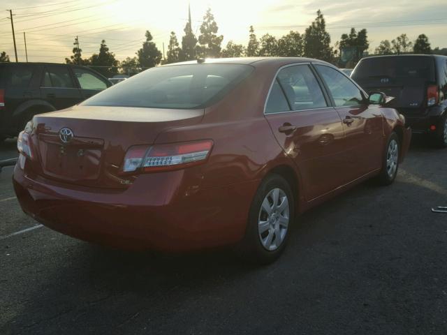 4T1BF3EK5BU742744 - 2011 TOYOTA CAMRY BASE RED photo 4