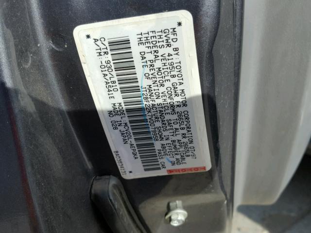 JT2BF22K7V0079958 - 1997 TOYOTA CAMRY LE GRAY photo 10