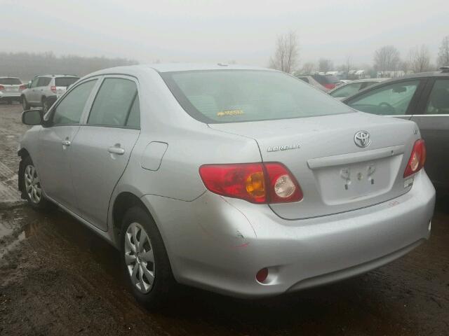 1NXBU4EE9AZ172820 - 2010 TOYOTA COROLLA LE SILVER photo 3