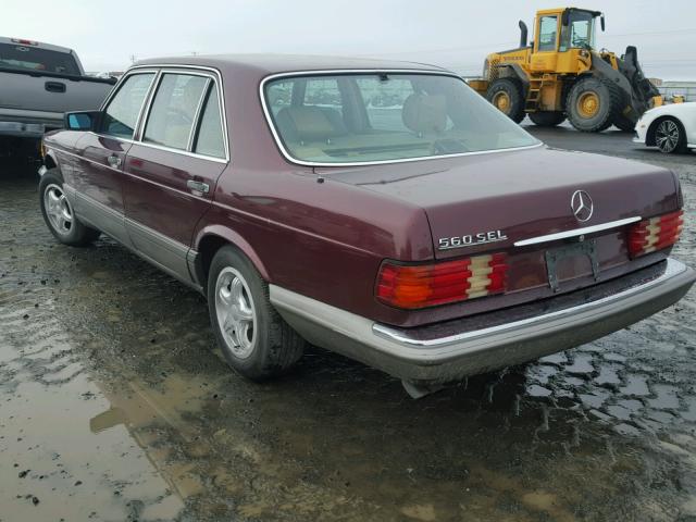 WDBCA39D9HA294388 - 1987 MERCEDES-BENZ 560 SEL MAROON photo 3