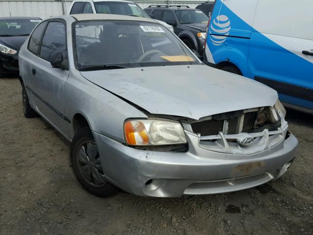 KMHCF35G62U210709 - 2002 HYUNDAI ACCENT L SILVER photo 1