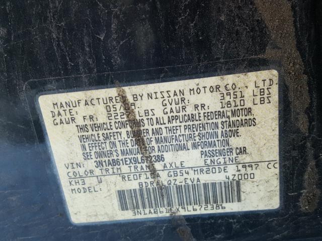 3N1AB61EX9L672386 - 2009 NISSAN SENTRA 2.0 BLACK photo 10