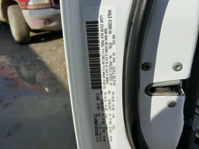 3C6UD5CL7CG272402 - 2012 DODGE RAM 2500 S WHITE photo 10