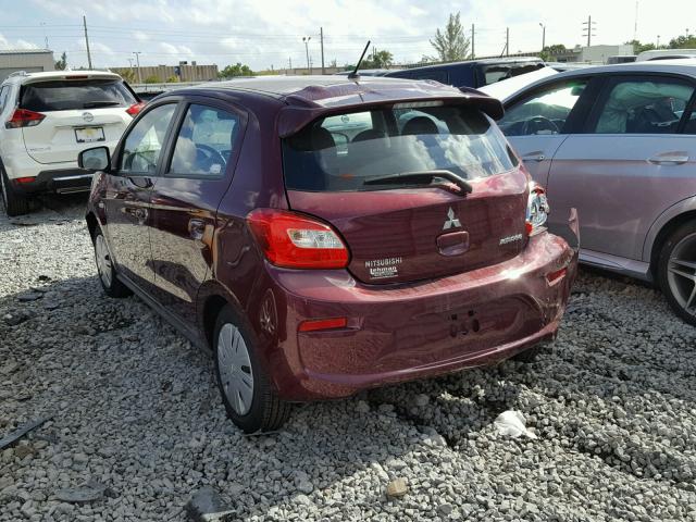 ML32A3HJXHH015755 - 2017 MITSUBISHI MIRAGE ES BURGUNDY photo 3