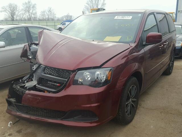 2C4RDGBGXHR602002 - 2017 DODGE GRAND CARA MAROON photo 2