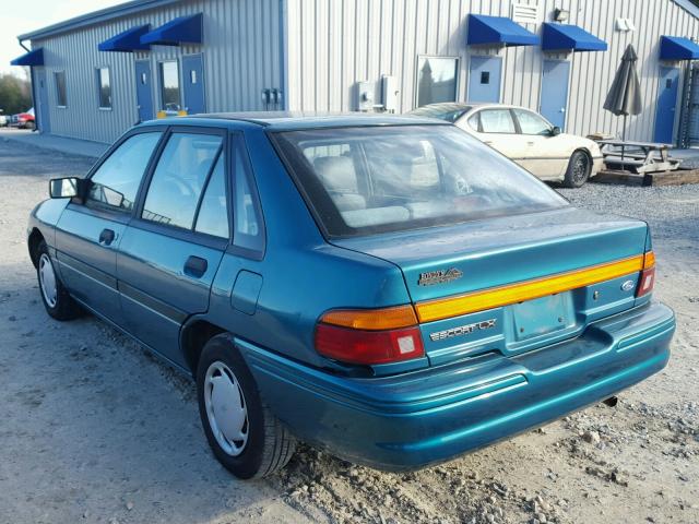 1FAPP14J2PW374741 - 1993 FORD ESCORT LX GREEN photo 3