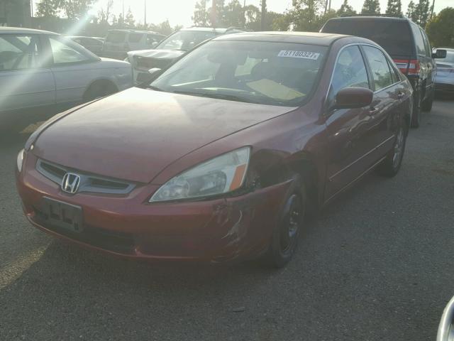 1HGCM66505A009193 - 2005 HONDA ACCORD EX RED photo 2