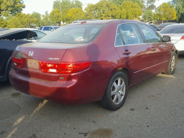 1HGCM66505A009193 - 2005 HONDA ACCORD EX RED photo 4