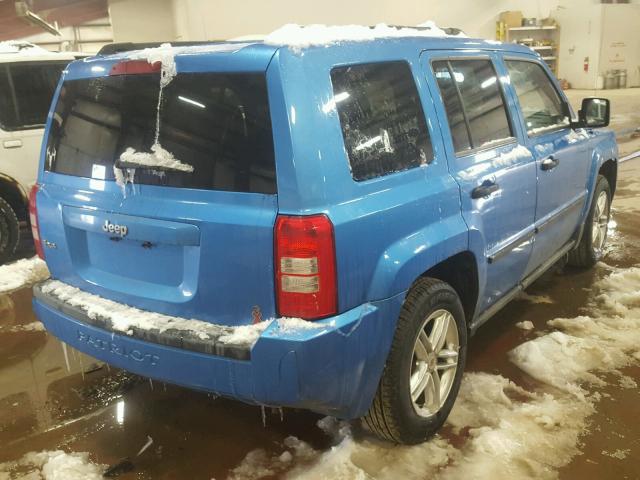 1J8FF28W08D669038 - 2008 JEEP PATRIOT SP BLUE photo 4