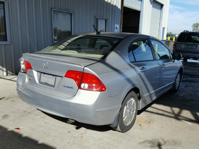 JHMFA36238S004012 - 2008 HONDA CIVIC HYBR SILVER photo 4