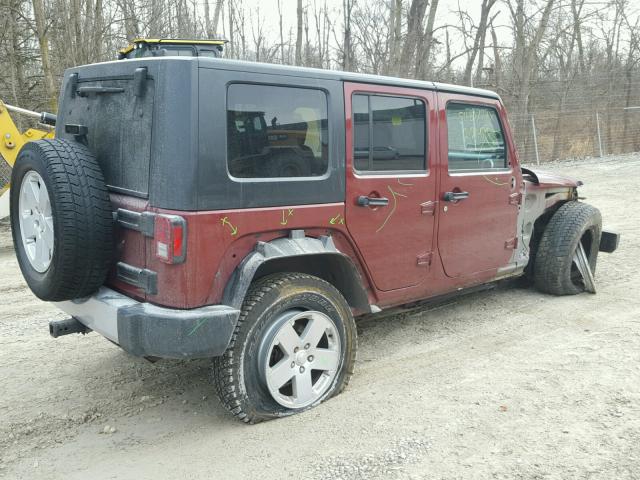 1J4GA59188L524120 - 2008 JEEP WRANGLER U RED photo 4