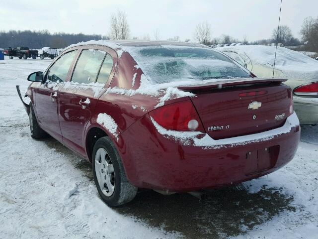 1G1AL55F277279970 - 2007 CHEVROLET COBALT LT MAROON photo 3