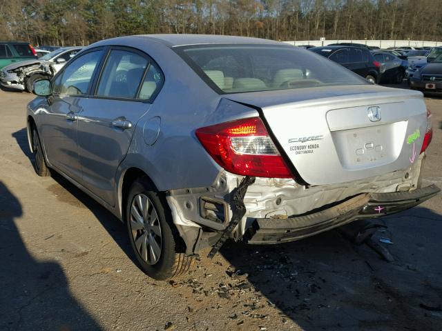 19XFB2F50CE095321 - 2012 HONDA CIVIC LX SILVER photo 3