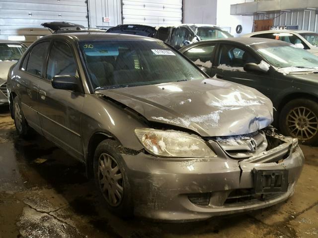 JHMES16595S000243 - 2005 HONDA CIVIC LX GRAY photo 1