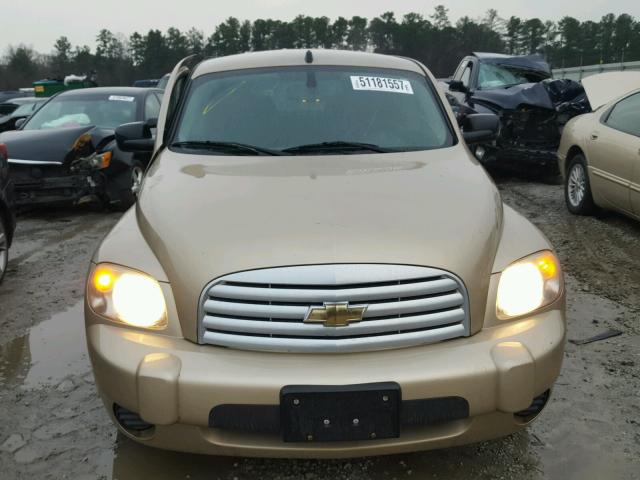 3GNDA13D18S612609 - 2008 CHEVROLET HHR LS GOLD photo 9