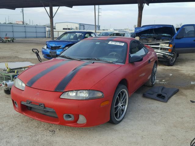 4A3AK34Y1VE051837 - 1997 MITSUBISHI ECLIPSE RS RED photo 2