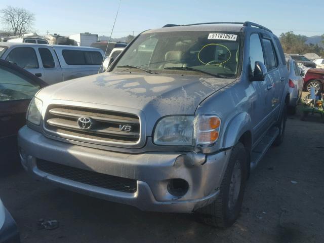 5TDZT34A73S177939 - 2003 TOYOTA SEQUOIA SR SILVER photo 2