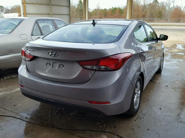 KMHDH4AE6FU382382 - 2015 HYUNDAI ELANTRA SE GRAY photo 4