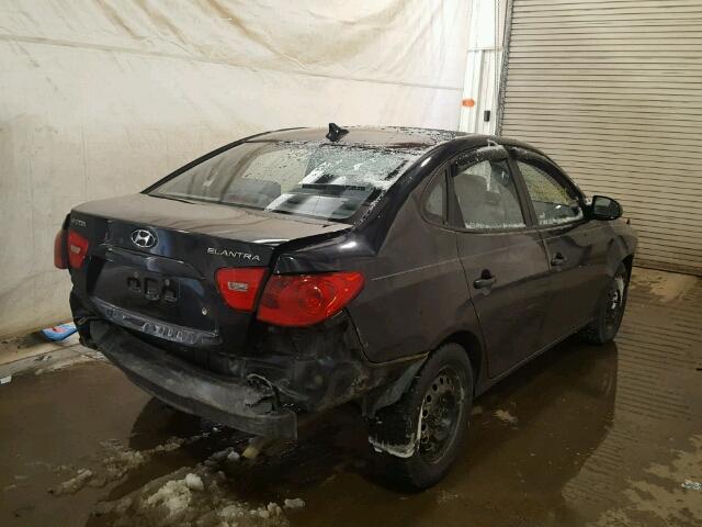 KMHDU46D29U652272 - 2009 HYUNDAI ELANTRA GL BLACK photo 4