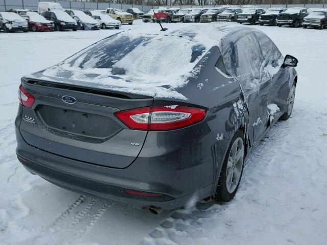 3FA6P0H7XDR371086 - 2013 FORD FUSION SE GRAY photo 4