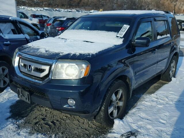 5FNYF484X9B005169 - 2009 HONDA PILOT EX BLUE photo 2