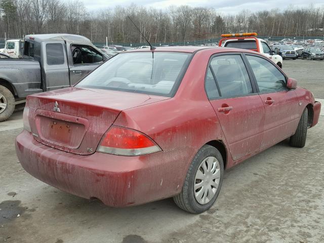 JA3AJ26E86U058423 - 2006 MITSUBISHI LANCER ES RED photo 4