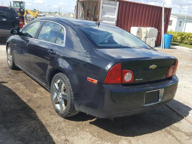 1G1ZH57B294260998 - 2009 CHEVROLET MALIBU 1LT BLACK photo 3