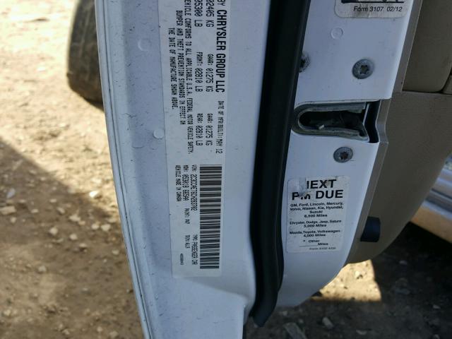 2C3CCAET6CH283702 - 2012 CHRYSLER 300C WHITE photo 10