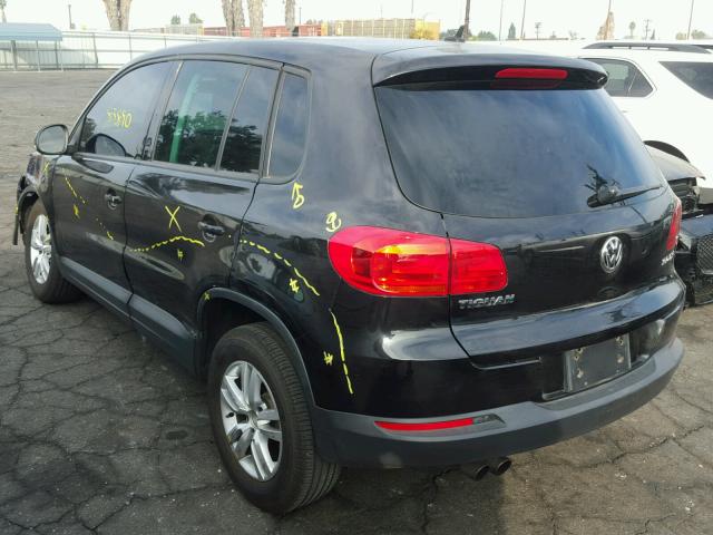 WVGAV7AX4CW581347 - 2012 VOLKSWAGEN TIGUAN S BLACK photo 3
