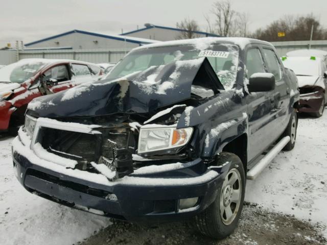 2HJYK16209H500885 - 2009 HONDA RIDGELINE BLUE photo 2