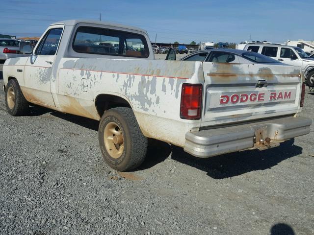 1B7GE06Y7MS230075 - 1991 DODGE D-SERIES D WHITE photo 3