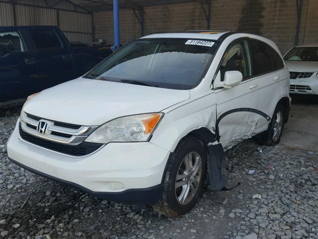 JHLRE3H7XAC009738 - 2010 HONDA CR-V EXL WHITE photo 2