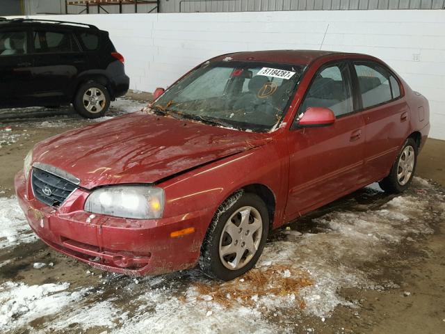 KMHDN46D45U974550 - 2005 HYUNDAI ELANTRA GL RED photo 2