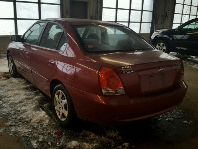 KMHDN46D45U974550 - 2005 HYUNDAI ELANTRA GL RED photo 3