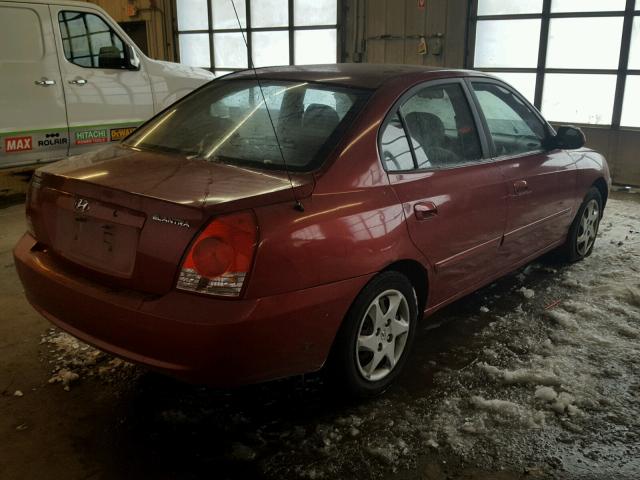 KMHDN46D45U974550 - 2005 HYUNDAI ELANTRA GL RED photo 4