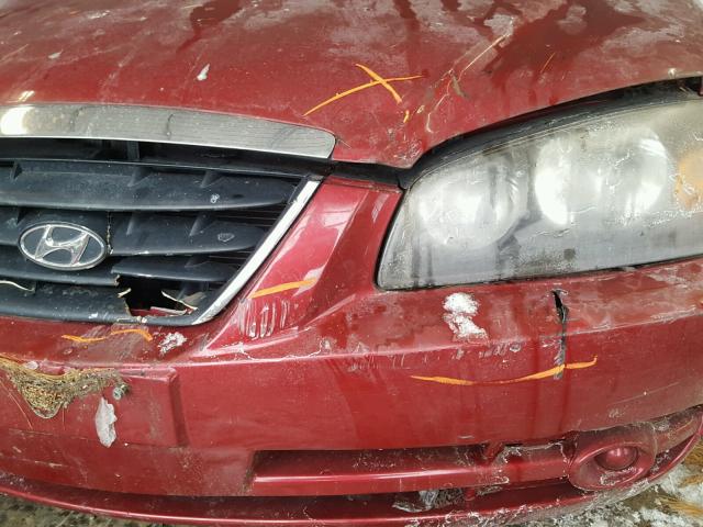 KMHDN46D45U974550 - 2005 HYUNDAI ELANTRA GL RED photo 9