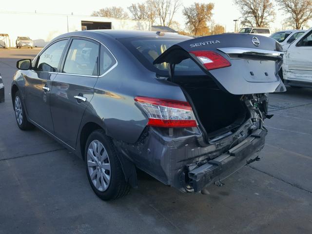 3N1AB7AP4FL646661 - 2015 NISSAN SENTRA S GRAY photo 3