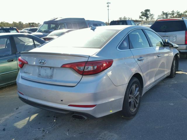 5NPE24AF8FH039988 - 2015 HYUNDAI SONATA SE GRAY photo 4